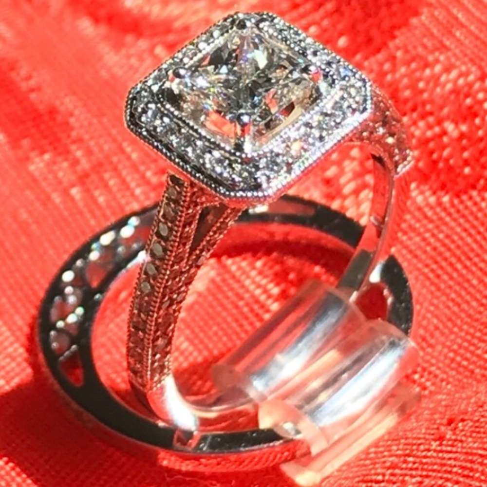 Platinum Engagement Ring and Wedding Band